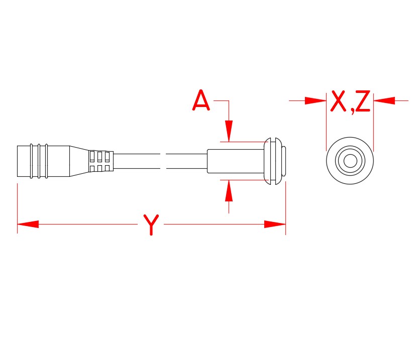 Micro Star™ LED Light, S0801-PC01, Line Drawing